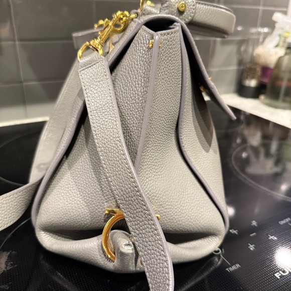 Salvatore Ferragamo  Sofia Gancini Shoulder Handbag (Grey Leather) - Picture 8 of 8